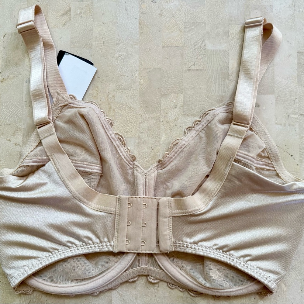 NWT WACOAL 85720 "Renaissance Rose" Full Figure Underwire, Lace Bra, Beige 34DDD - Picture 3 of 8